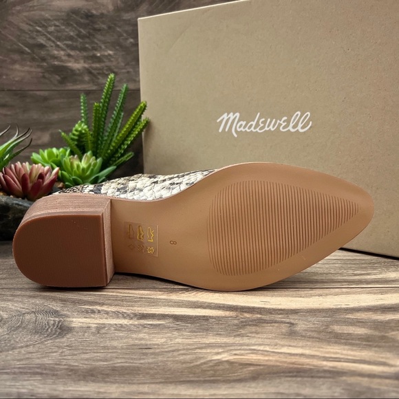 NIB Madewell Sonia Low Chelsea Western Ankle Bootie Snake Embossed Leather 8 - Picture 8 of 12